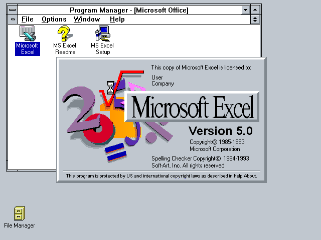 Microsoft Excel 5.0 Splash Screen (1993)